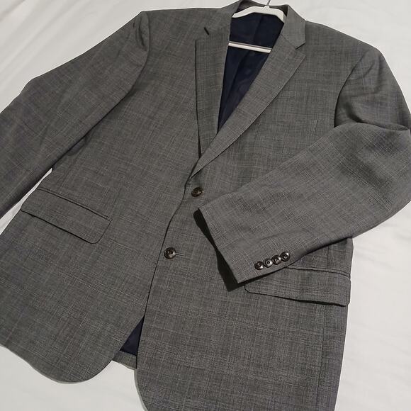 Jos.A.Bank Brrr Comfort blazer 48L Slate Grey Wool Tailored-Fit Tweed Classic - Picture 1 of 14